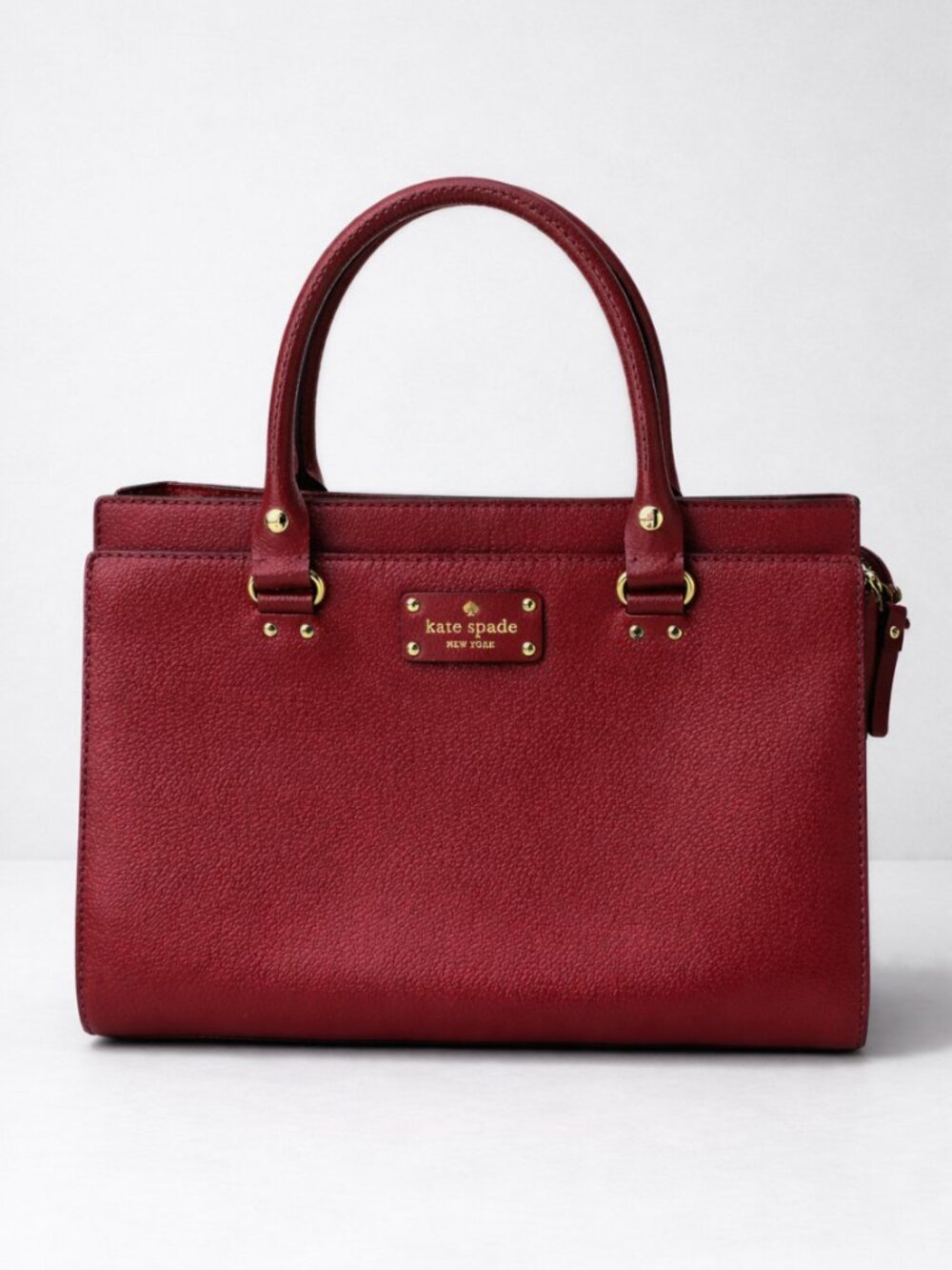 Kate Spade Wellesley Satchel Merlot Wine Red Leather Durham Bag